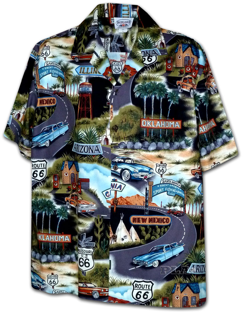 Chemise hawaïenne route 66